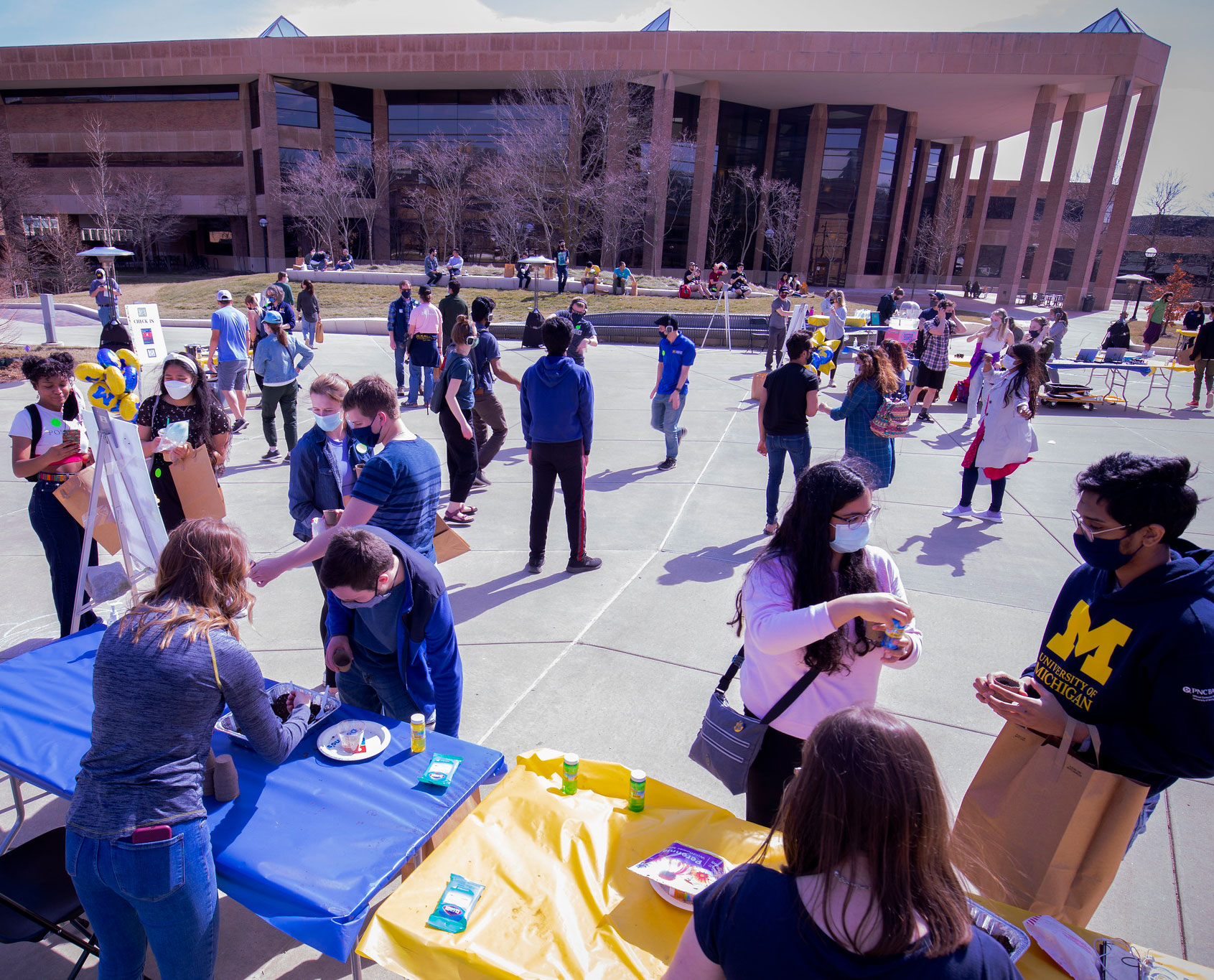 group of students outside at the grove on north campus