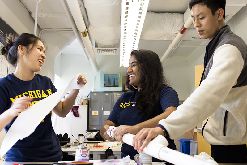 group of students work on a prototype