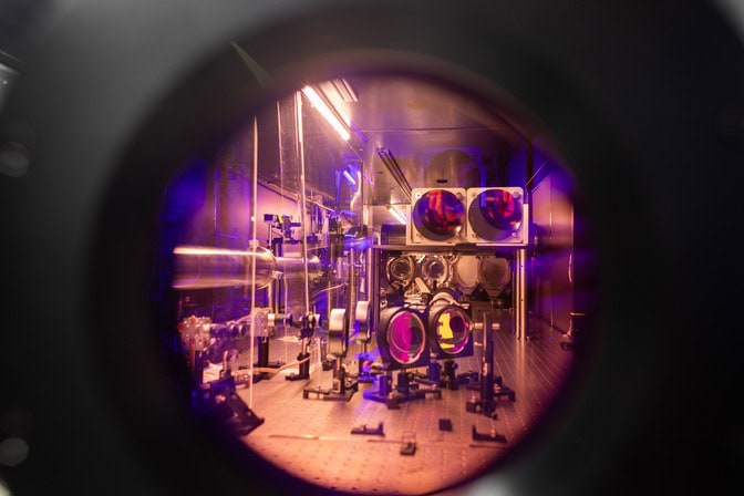 A look behind a lens at the laser facility