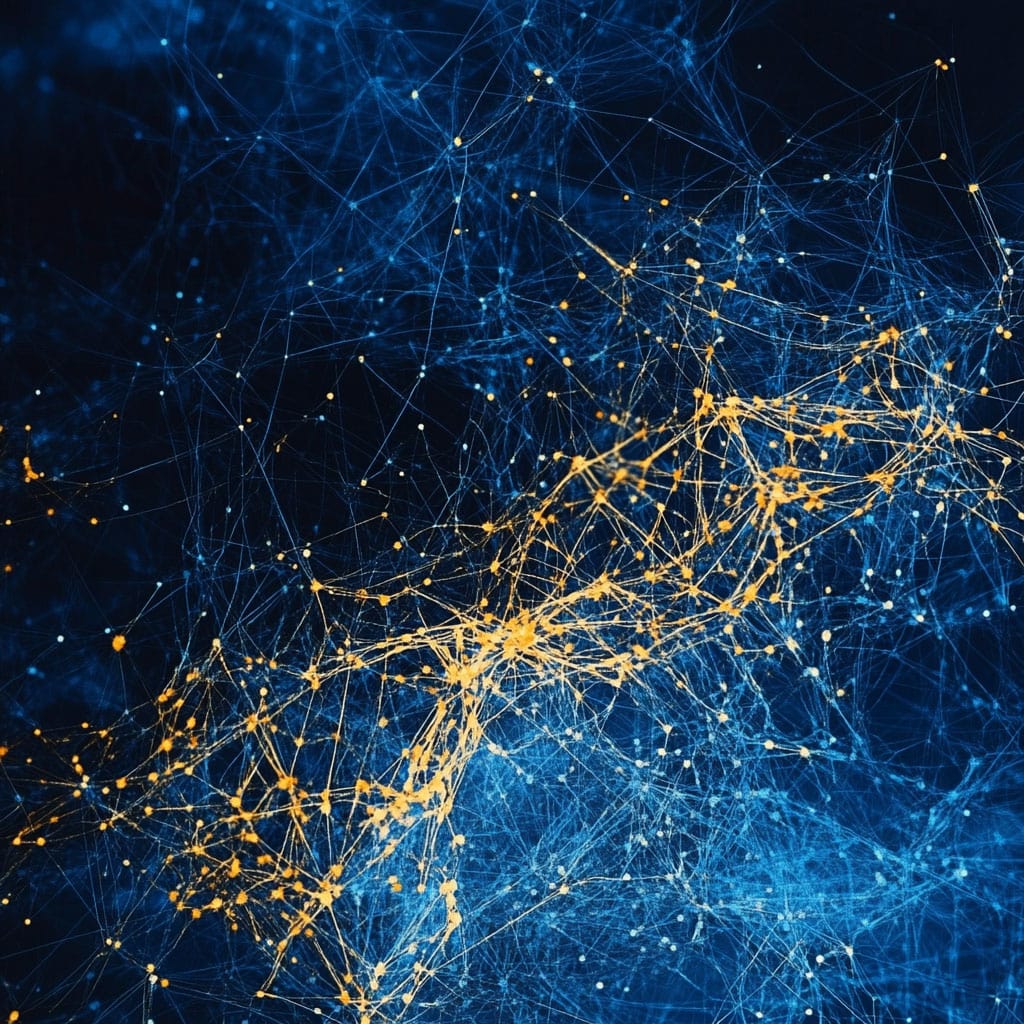a computer rendering depicting a neural network